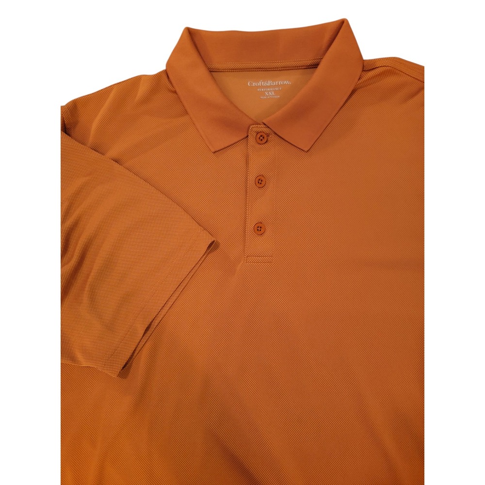Croft & Barrow Mens Performance Polo Shirt Orange XXL Short Sleeve Golf Casual